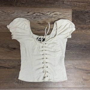 💔sold 💔Cream reformation milk maid top S